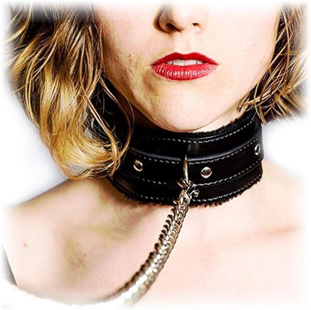 BDSM Collar and Leash Set Adult Play | Leather Choker With Chain Necklace For Women Men | Sex Toys