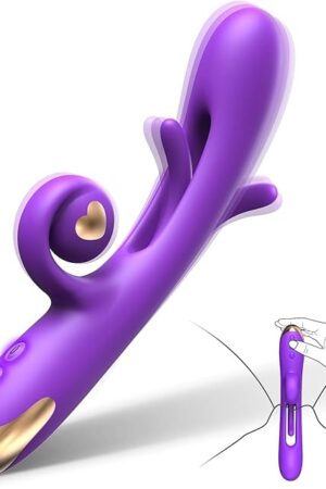 Flapping G Spot Vibrator Dildo: Rabbit Adult Toys with 10 Vibration 7 Flapping, Silicone Waterproof Personal Vibrator for Clitoral Nipple Anal Stimulation, Rechargeable Adult Toy for Women