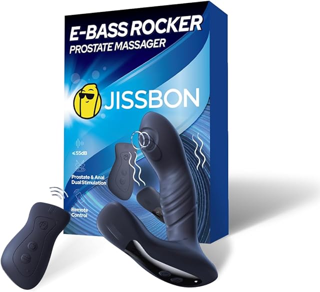 E-Bass Rocker Prostate Massager Anal Vibrator Anal Plug Anal Sex Toys with 20 Pleasure Modes Remote Control Prostate Massage Thrusting Dildo Sex Toys for Men