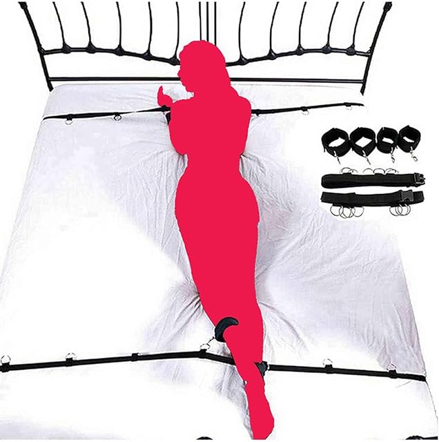 Bondge Ties for King Bed Restraints Kit for Adult Couples Sex Handcuff Toys Thigh Sex Things for Couples Kinky Play Hand Leg Cuffs Strap Set Ankle Wrist Restraints for Couples Queen Size Bed Sweater