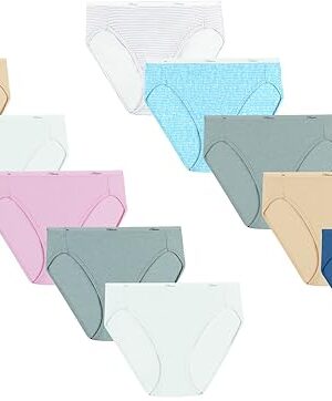 Women's High Cut Moisture Wicking Cotton Underwear Pack Of 12