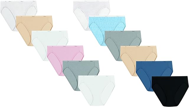 Women's High Cut Moisture Wicking Cotton Underwear Pack Of 12