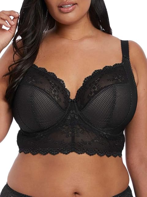 Women's Charley Bralette: Fashion-Forward Longline Style with Plunge Neckline Stretch Lace UK Sizes E-HH US Sizes DDD-L