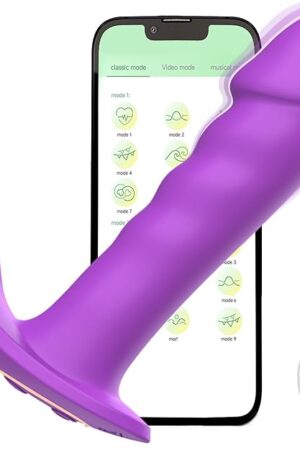 Wearable G Spot Dildo Vibrators, Sex Toys Butterfly Vibrator Dual Stimulation Adult Toys, Mini Vibrator App Remote Control with 9 Vibrating Modes Panty Vibrator Dildos for Women Couples Play, Purple