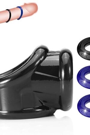 Cock Penis Rings Set Silicone Sex Toys Cock Sexual Stimulation Device for Penis Erection Enhancing Long Lasting Stronger Strechy Adult Sex Toys for Men or Couples Pleasure(Black&Blue)