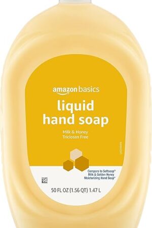 Amazon Basics Liquid Hand Soap Refill, Milk and Honey Scent, Triclosan-free, 50 Fluid Ounces, Pack of 1