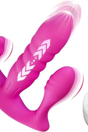 Vibrating Panties Wearable Vibrator Thrusting Dildos Anal Vibrators with Remote Control 3 in 1 with 3 Thrust Modes 10 Vibration Modes G-Spot Butterfly Vibrator for Women Couples Adult Sex Toys