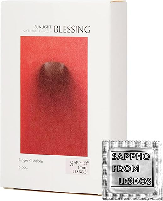 Finger Condom, Sappho from lesbos Ultra-Thin Natural Latex Lubricated Finger Condoms for Intimate Moments Lesbian Couple Women, 6 Count, Natural Neroli Scented, 300mg Lubricant, Skin-Friendly
