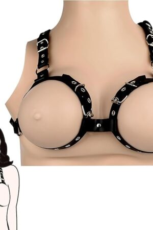 BDSM Breast Sex Bondage Restraints Set Punk Gothic, Body Harness for Women Sex Bondage Gear & Accessories, S&M Leather Harness Bar Leather Harness Women Man Fashion