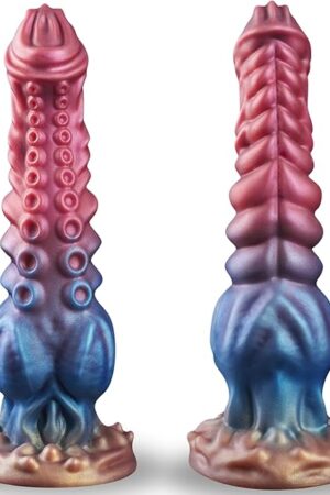 97in Huge Fantasy Monster Tentacle Dildo, Large Dragon Horse Thick Anal Knot Giant Big Dog Alien Silicone Knotted Dildo with Suction Cup, Adult Prostate Sex Toys for G Spot Gay Men Women