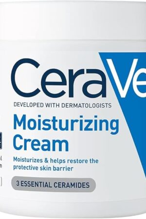 CeraVe Moisturizing Cream, Body and Face Moisturizer for Dry Skin, Body Cream with Hyaluronic Acid and Ceramides, Daily Moisturizer, Oil-Free, Fragrance Free, Non-Comedogenic, 19 Ounce