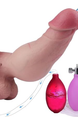 Adult Sex Toys Inflation Ejaculation Realistic Dildo,9.05" Long Adjustable Thickness Squirting Stimulation Butt Plug Jetting Anal Vagina Expansion Doll,Strong Suction Cup G Spot Sprayer