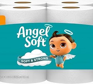 Angel Soft Toilet Paper, 16 Mega Rolls = 64 Regular Rolls, Soft and Strong Toilet Tissue