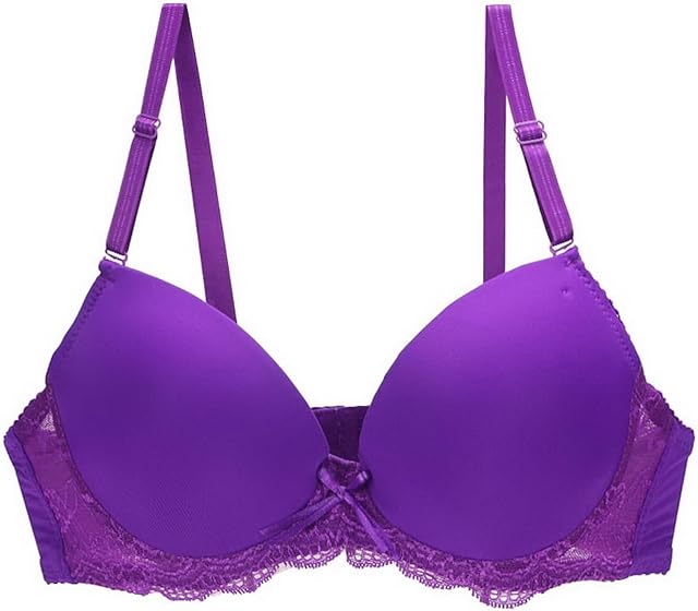 Women's Everyday Bra Classic Push Up Underwire Everyday Soft Lace Padded Solid Color Bras Cup Up to E
