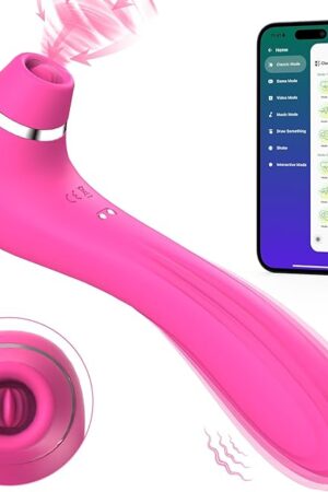 Clitoral Licking Sucking Vibrator Sex Toys,?APP Control? Tongue Sex Toy with 9 Vibrations 9 Tongue Licking with Sucking Modes, Clitoral G Spot Anal Adult Toy Nipple Clit Stimulator Sex Toys