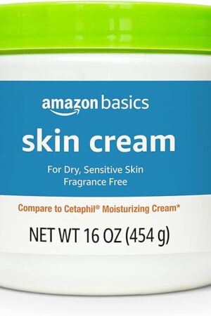 Amazon Basics Ultra Moisturizing Skin Cream for Dry & Sensitive Skin, Dermatologist Tested, Fragrance Free, 16 Ounce, 1 Pound (Pack of 1) (Previously Solimo)