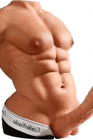 24LB Large Male Sex Doll with Flexible Dildo for Women, 68in Huge Cock Realistic 3D Muscular Male Torso Sex Dolls with Tight Anal Unisex Masturbator Big Sex Doll for Les Gay Couple Sex Toys