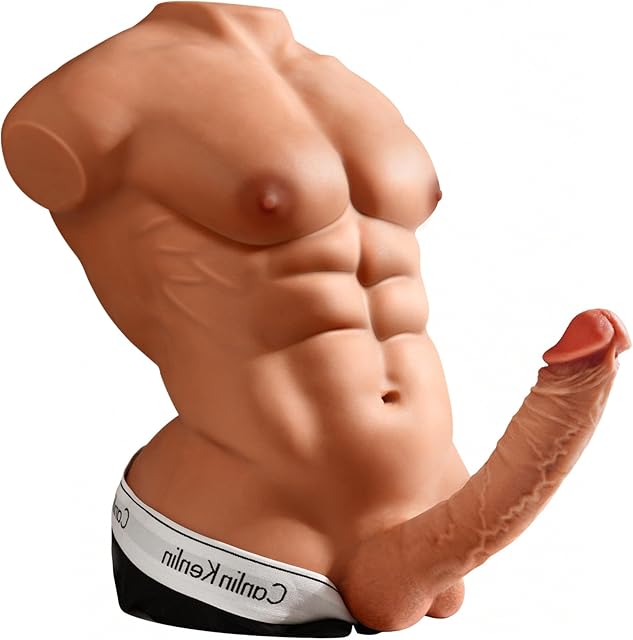 24LB Large Male Sex Doll with Flexible Dildo for Women, 68in Huge Cock Realistic 3D Muscular Male Torso Sex Dolls with Tight Anal Unisex Masturbator Big Sex Doll for Les Gay Couple Sex Toys