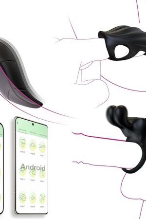 3 Pcs Couples Sex Toys Set Vibrating Cock Ring, Panty Vibrator & Finger Vibrator with App Remote Control Removable Bullet Vibrators Clitoral Stimulator Penis Ring Vibrator Adult Sex Toys for Women