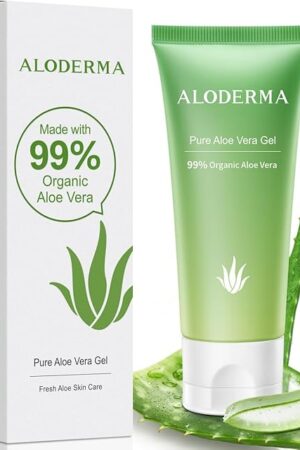 Aloderma 99% Organic Aloe Vera Gel for Face Made within 12 Hours of Harvest - Natural Hydrating Pure Aloe Vera for Soothing Skincare - Moisturizing Aloe Gel for Skin, Face, & Sensitive Skin, 402 oz