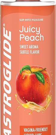 Astroglide Peach Flavored Personal Lubricant (85oz), Long-Lasting Sex Lube for Men, Women and Couples, Delicious Flavor, Hypoallergenic, Vaginal Safe, Condom Compatible