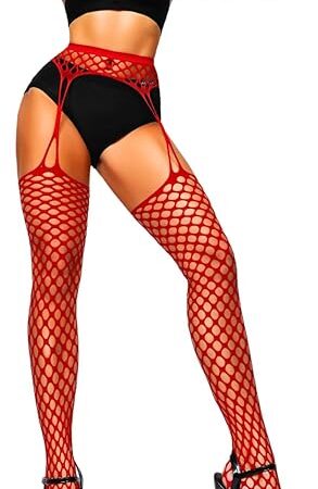Women Sexy Fishnet Tights, Cutout Suspender Pantyhose Stockings Lingerie, Music Festival Rock Rave Outfits Party Club