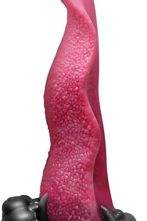 Wolf's Lick Wolf Maw Silicone Dildo for Beginners, Men, Women, & Couples. Fantasy Dildo and Suction Cup Base. Harness Compatible, Premium Silicone. 1 Piece, Pink & Black.