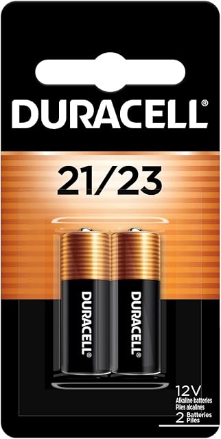 Duracell 21/23 12V Battery, 2 Count (Pack of 1), 21/23 12 Volt Alkaline Batteries, Long-Lasting for Key Fobs, Garage Door Openers, Alarm Sensors, and More