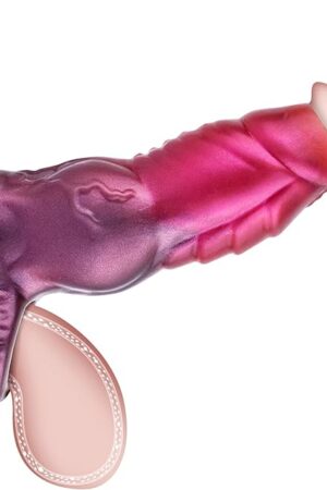 Dildo Sleeve for Men - Fantasy Design Penis Sleeve Extender with Reusable Silicone Cock Ring, Girth Enhancer & Penis Enlarger (5.51in) Adult Sex Toys & Games for Couples