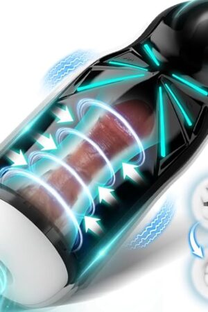 6-Hole Air Circulation Automatic Male Masturbators Cup,10 Vibration & 7 Sucking Male Masturbator Penis Pump with Male Masturbators Cup,UNINHIBIBY Upgrade with 3D Channel Male Sex Toys for Men