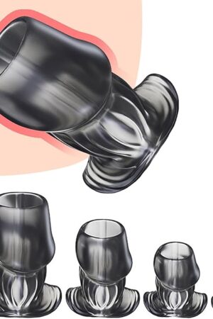 Hollow Anal Plug Set S/M/L/XL 4-Piece Set Vagina Expander Tunnel Transparent Anus Dilation Dilator BDSM Enema Sex Toys Butt Plugs Training Set for Beginners Advanced Users Adult Sex Toy