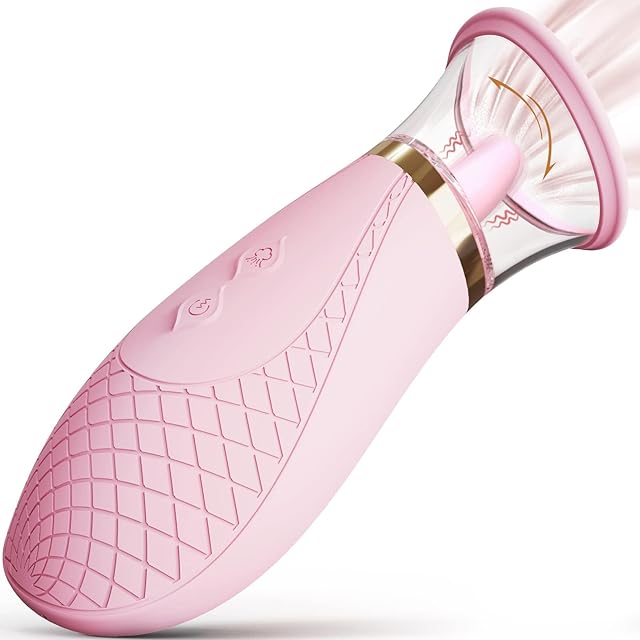 Clitoral Sucking Vibrator Sex Toys, 3 Sucking 9 Licking Modes Nipples Clit Sucker for Quick Orgasm, Tongue Vibrators Adult Toys for Women Couples (Pink)