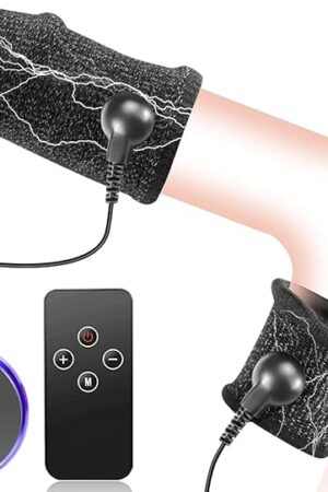Electric Shock Chastity Device E-stim Rings for Men? Male Chastity Electro Sex Toy with 8 Modes 19 Intensity Levels ? Testicle Toys for Bondage Estim Pleasure