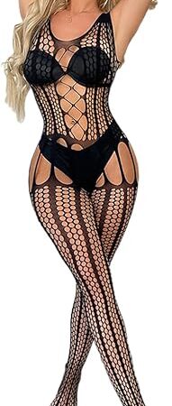 Womens Fishnet Bodystocking Sexy Exotic Lingerie One Piece Lace Bodysuit