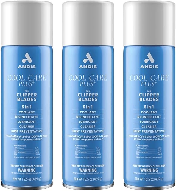 ANDIS Cool Care Plus Clipper Lubricating Spray 5-In-1 3 x CL-12750