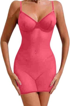 Womens Mesh Lingerie Chemise Sexy Sheer See Through Bodycon Dress Stripper Outfits Teddy Babydoll Bodysuit Nightwear