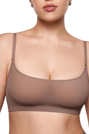 Women's Cosnufy Sheer Bralette - Cami Mesh Unlined No Padding See Through Wirefree Bralettes Pullover