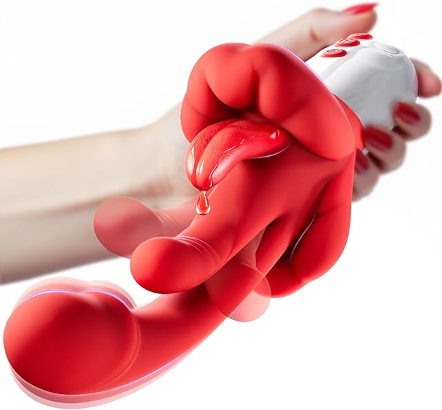 G Spot Vibrator Womens Sex Toy - Rose Sex Toy Vibrators with 10 Mouth Tongue Licking and 5 Rhythmic Swings & Heating Modes for Clitoral Nipple Anal?Juguetes Sexuales Adult Toys for Women Couple Game