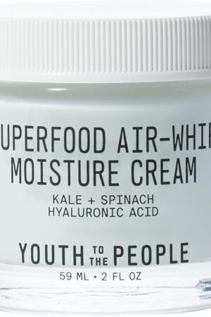 Youth To The People Superfood Air-Whip Moisture Cream - Kale + Green Tea Face Moisturizer, Hydrates Up to 48HR for Plump, Glowing Skin, Formulated With Hyaluronic Acid, Non-Greasy, For All Skin Types