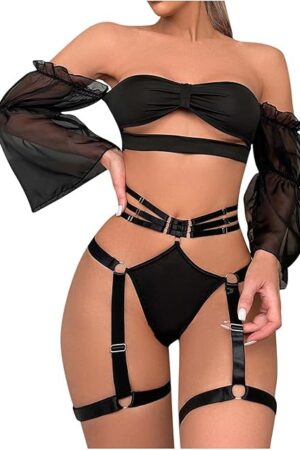 Women's Sexy Lingerie Sets Floral Lace Bra and Panty Sets Underwire Underwear for Sex Naughty