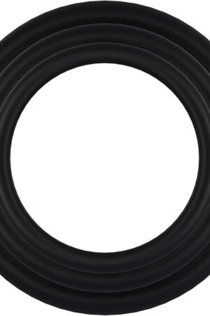 Doc Johnson Rock Solid - Tri-Pack Rubber Gasket - 3 Firm TPR C-Rings - DURA-TECH: Made-to-FIT - for Adults Only, Black