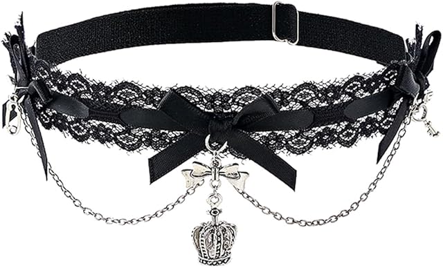 Black Lace Garters Sexy Leg Chains with Bowknot Bridal Thigh Ring for Women Elastic Garter Belt for Halloween Cosplay