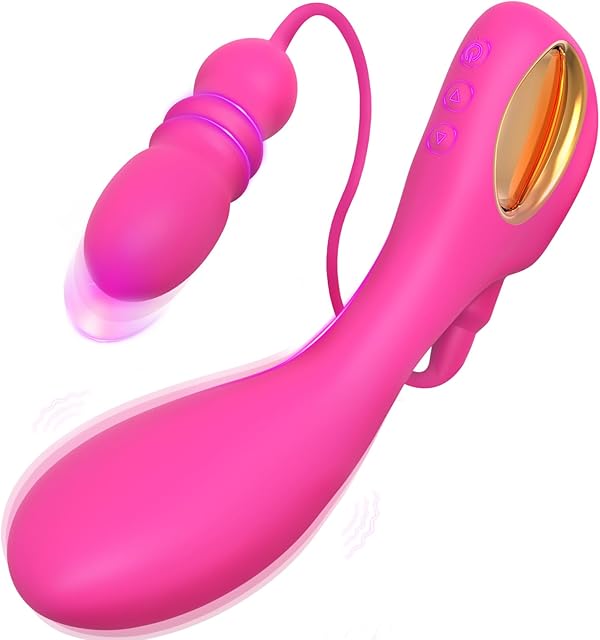G Spot Vibrator Thrusting Dildo for Women Adult Sex Toys, 3IN1 Vibrators Anal Toy with 7 Thrusting & 7 Vibrating Modes for Double Stimulation, Anal Vibrator for Female Men Couple Sexual Pleasure
