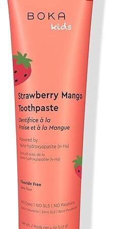 Boka Fluoride Free Toothpaste Nano Hydroxyapatite Toothpaste - Strawberry Mango Flavor, 4 oz 1Pk US Manufactured