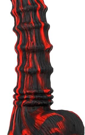 Black Monster Cock Horse Dildo Fantasy Dragon Dildo with Ribbed Knot for Vaginal Anal Prostate Stimulation, XL Thick Silicone Anal Dildos for Women Men Gay Sex Toys, BBC 8.27" Realistic Dildos (S) ?