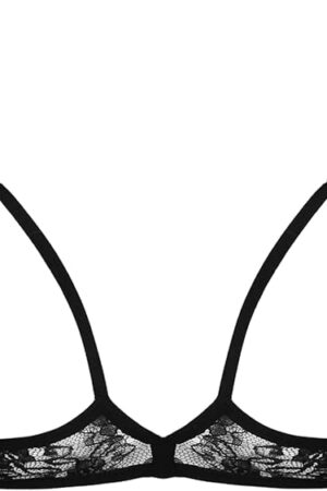 Women's Harness Elastic Cupless Cage Bra See Through Lace Lingerie Sexy Wireless Underwear