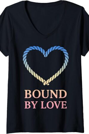 Womens Kinky BDSM Bondage Shibari Rope Fetish Art V-Neck T-Shirt