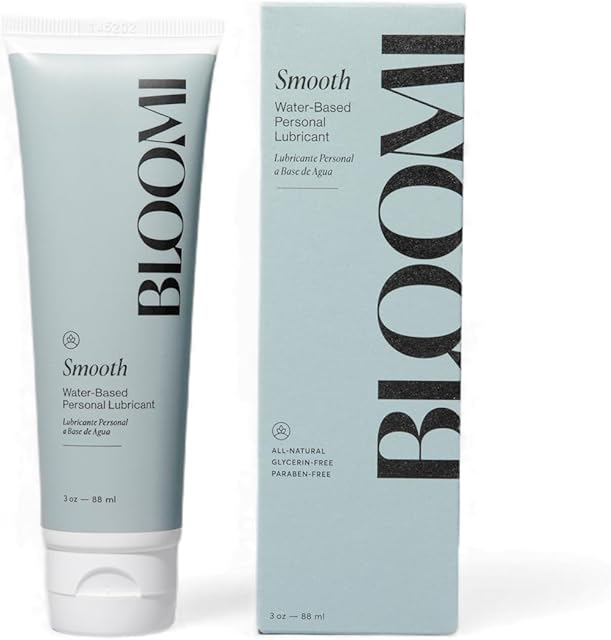 Bloomi Smooth Organic Water Based Lube - Hydrating Non Sticky, Fragrance Free Personal Lubricant for Women, Men and Couples - Natural Ingredients, FDA Cleared Lube 3oz/88ml (1)