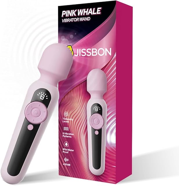Huge Vibrator Magic Wand Massager LCD Display Pink Whale Waterproof Clitoral Stimulator Vibrators for Women with 56 Pleasure Modes Female Wand Vibrator Adult Sex Toys