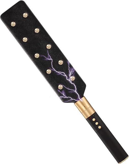 Electric Shock Leather Paddle BDSM Props sm Torture Equipment sm Supplies Leather Beat Training Hand Beat BDSM Electric Shock Beat Ass SM Adult Sex Toys BDSM Adult Fetish Slaves Couple Sex Toys